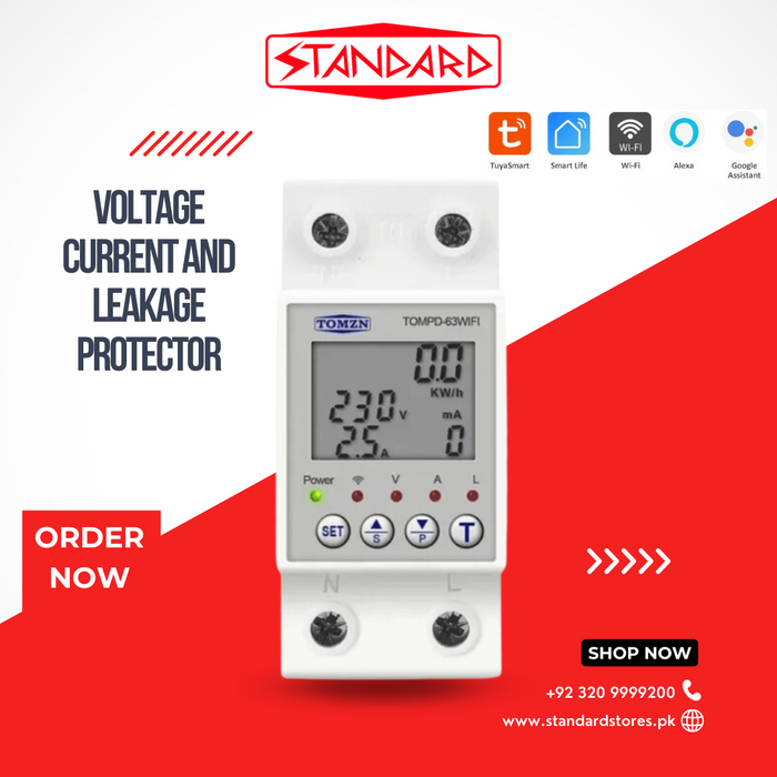 Tomzn TOMPD-63 WIFI Protector with voltage current and leakage protection Mini 6in1