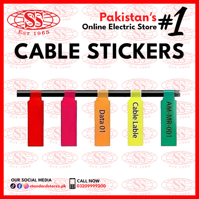 Network Cable Stickers/Labels Waterproof, standard stores, standard electric co.