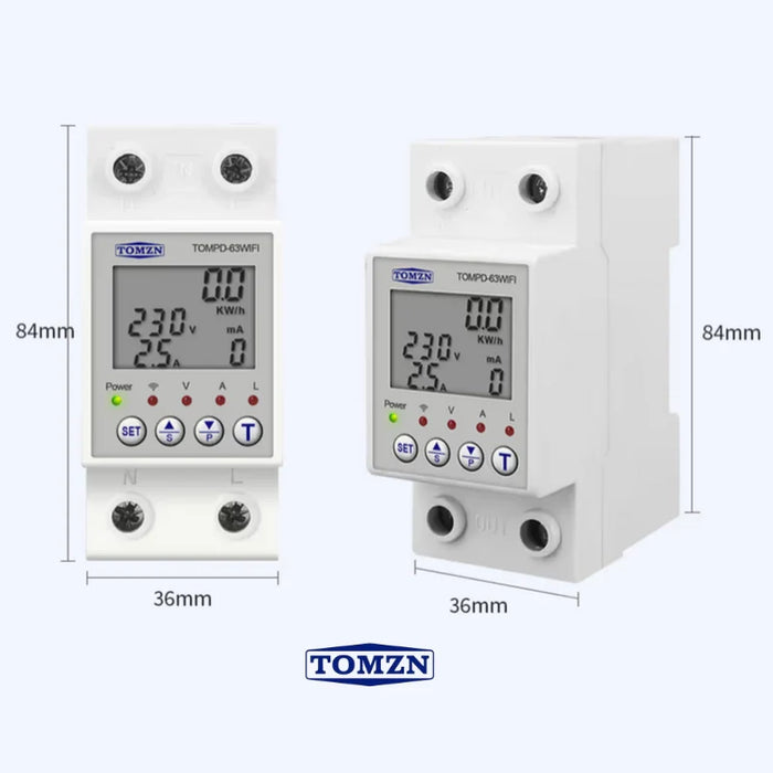 Tomzn TOMPD-63 WIFI Protector with voltage current and leakage protection Mini 6in1