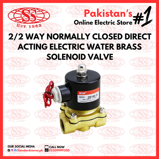 2 Way Normally Closed Direct Acting Electric Water Brass Solenoid Valve in Pakistan standard store, standard electric co.