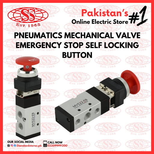 Pneumatics Mechanical Valve Emergency Push Stop Self-locking Button MV522EB Rih,standard store, standard electric co.