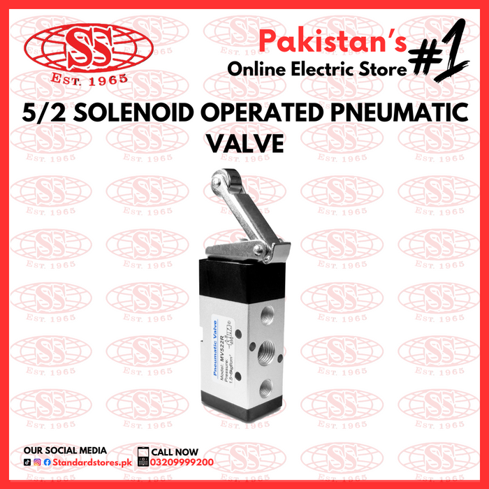 Pneumatic Solenoid Operated 5/2 Pneumatic Valve Air Limit Switch, standard store, standard electric co.