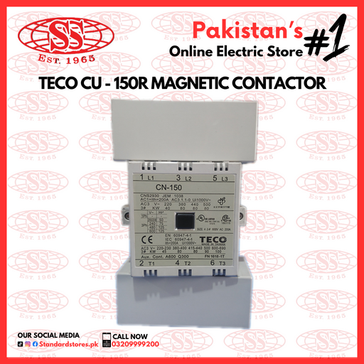 TECO CU-150R Magnetic Contactor Heavy-Duty Electrical Switch for Industrial Applications, standard stores, standard electric co.