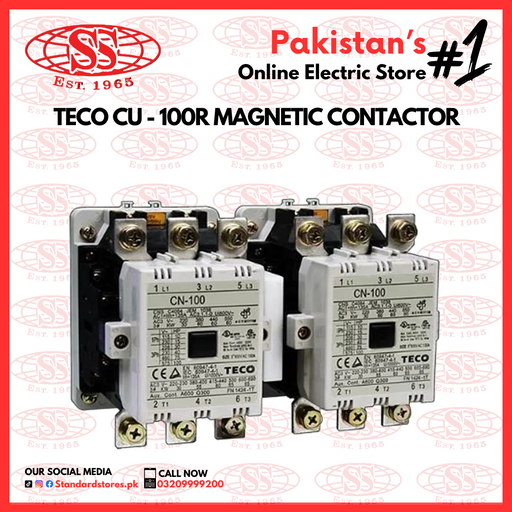 TECO CU 100R Magnetic Contactor – Industrial Electrical Switch for Reliable Control, standard stores, standard electric co.