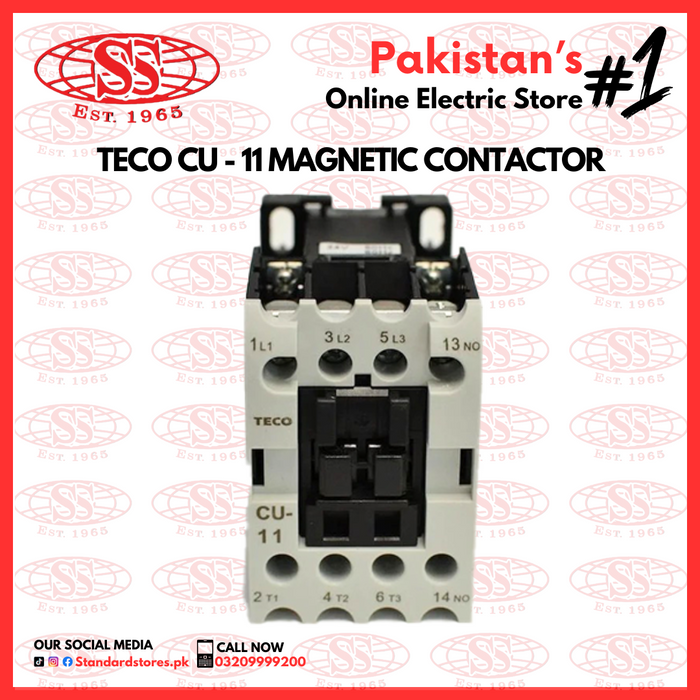 TECO CU 11 Magnetic Contactor - Industrial Electrical Switch for Reliable Control, standard stores, standard electric co.