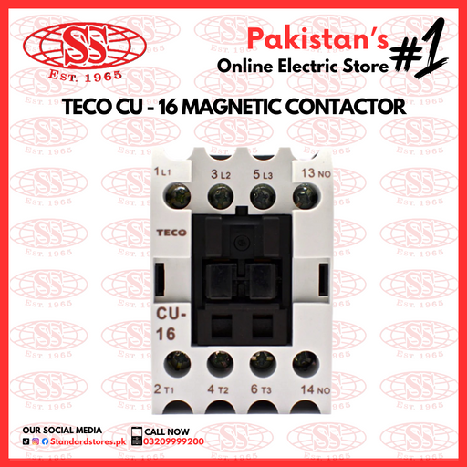 TECO CU 16 Magnetic Contactor - Industrial Electrical Switch for Reliable Control, standard stores, standard electric co.