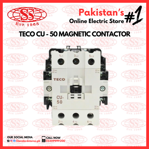 Teco CU 50 Magnetic Contactor -  Industrial Electrical Switch for Reliable Control, standard store, standard electric co.