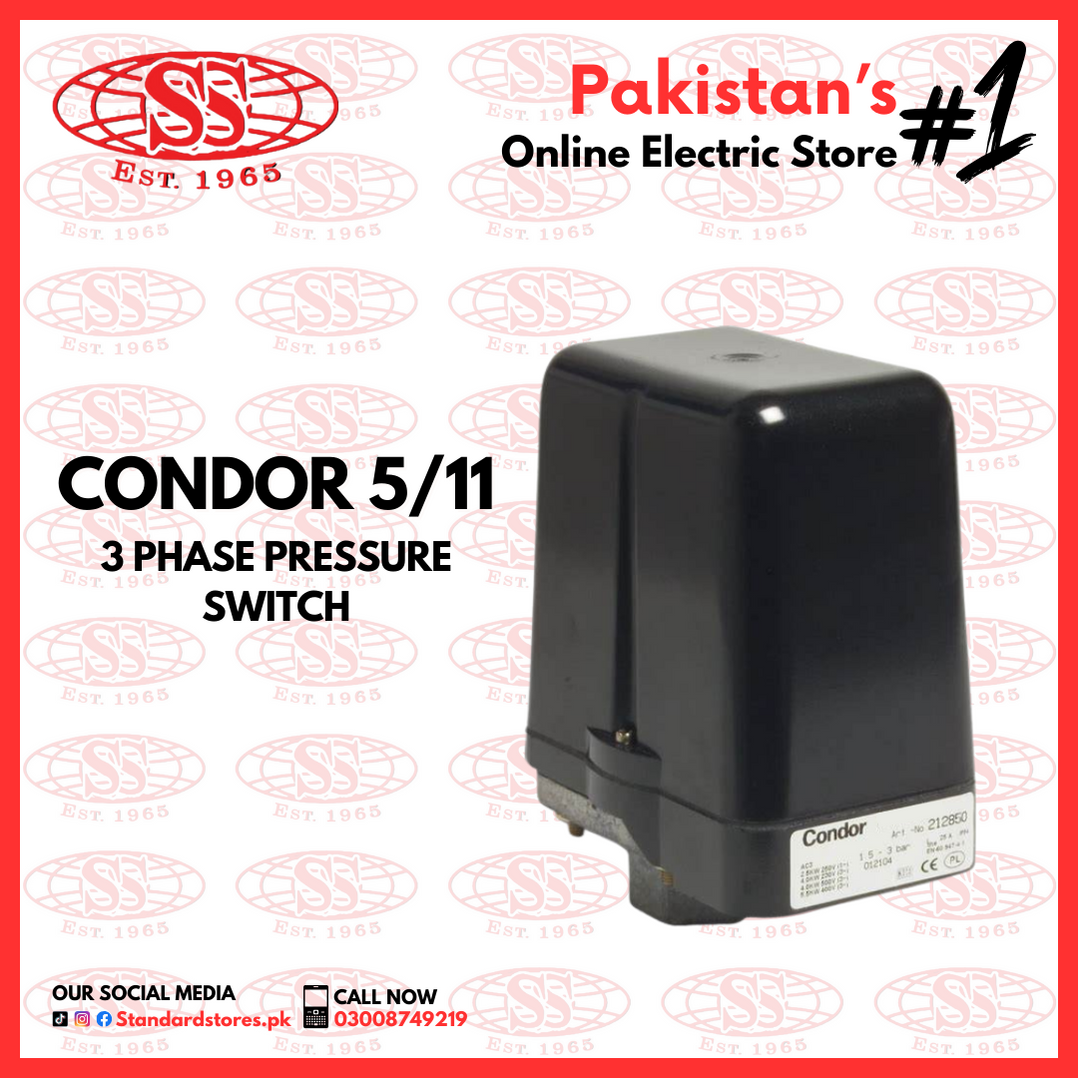 Pressure Switch 3 Phase Direct CONDOR (5/5,5/8,5/16,5/11) — Standard ...