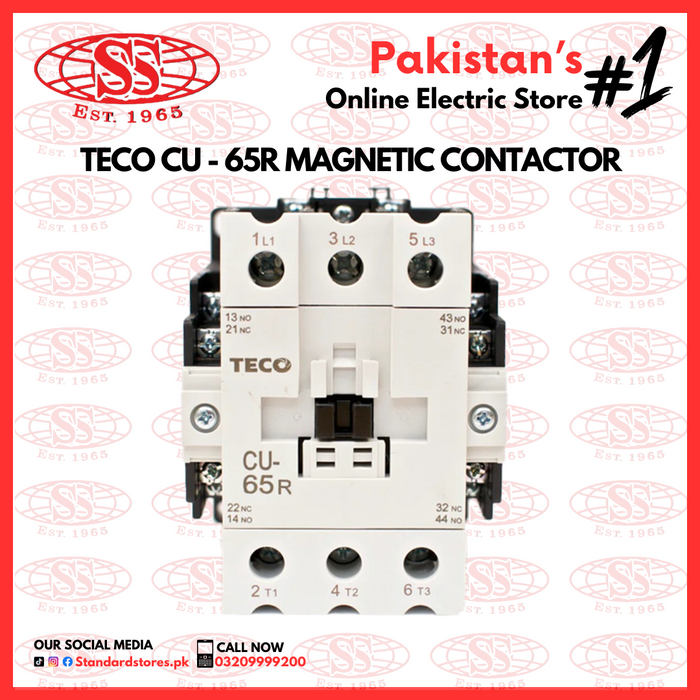 Teco CU 65R Magnetic Contactor –  Industrial Electrical Switch for Reliable Control,  Industrial Electrical Switch for Reliable Control