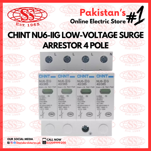 Chint NU6-IIG Low-Voltage Surge Arrestor 4 Pole , standard store, standard electric co.