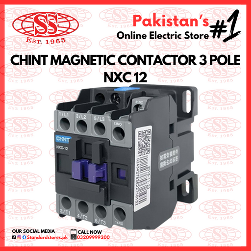 Chint Magnetic Contactor 3 Pole NXC 12,  standard store, standard electric co.