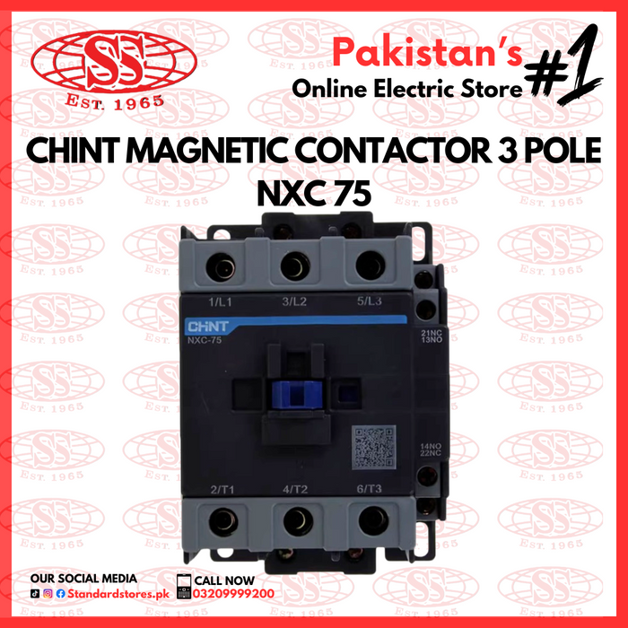 Chint Magnetic Contactor 3 Pole (NXC 75),  standard store, standard electric co.