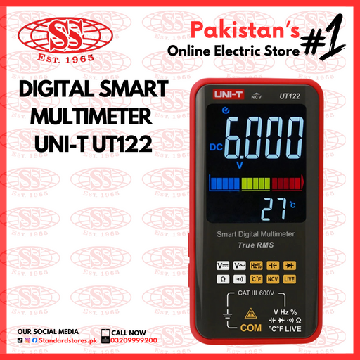 Digital Smart Multimeter UNI-T UT122,  standard stores, standard electric co.