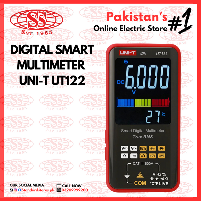 Digital Smart Multimeter UNI-T UT122,  standard stores, standard electric co.