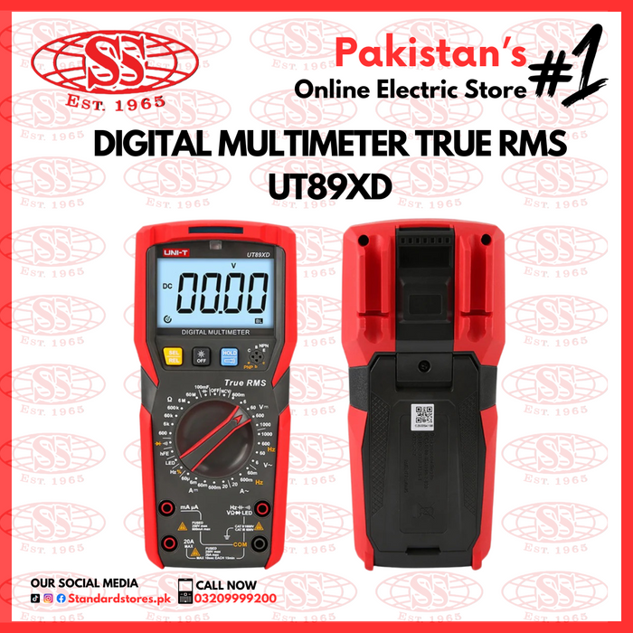 Digital Multimeter True RMS UT89XD, standard stores, standard electric co.