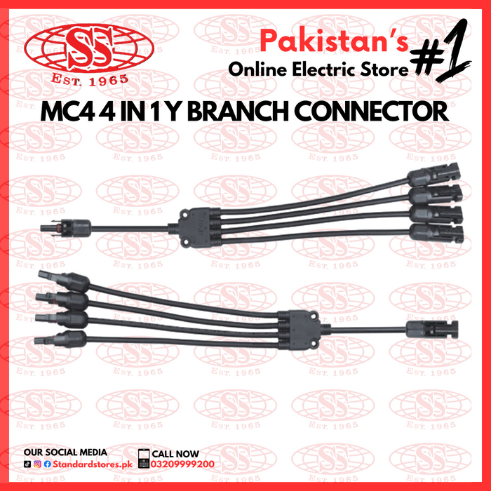 MC4 4 IN 1 Y Branch Solar Connector, standard stores, standard electric co.