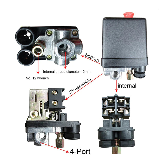 Pressure Switch for Air Compressor  1 Phase TS2 1-WAY / TS2 4-WAY