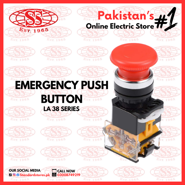 Emergency Push Button 22mm LA38 series