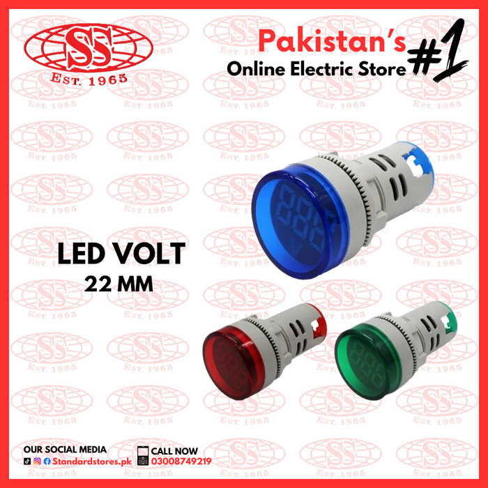 LED Indicator Round 22mm Volt