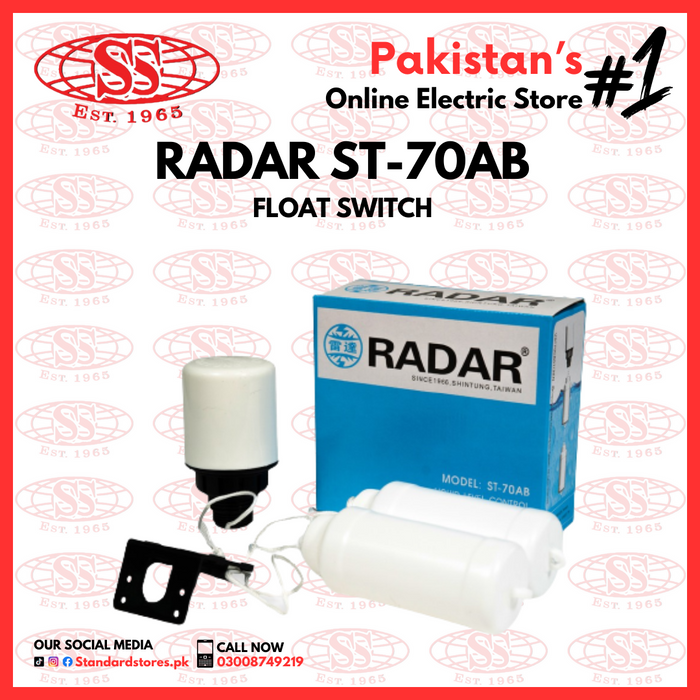 Redar Float Switch Float Switch Radar ST-70AB for Water Tanks — Standard Electric Co.