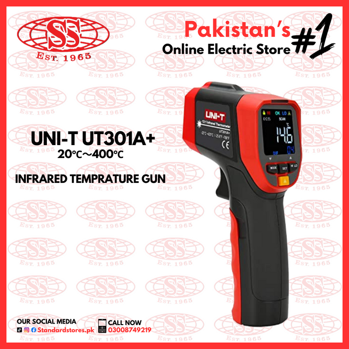 Infrared Temperature Gun UNI-T UT301A+ (20-400℃)