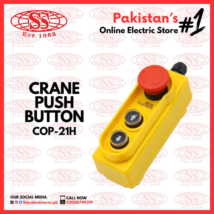 Crane Push Button With  Emergency / Crane Pendent Control Station Rainproof