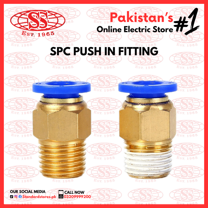 SPC Push in Fitting for pneumatic connections, standard store, standard electric