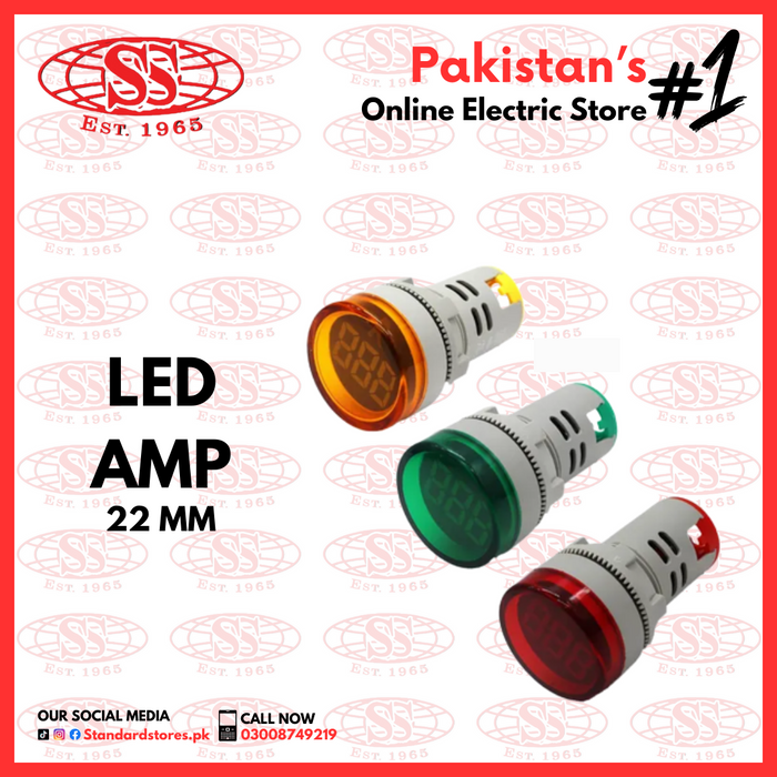 LED Indicator Round 22mm Ampare