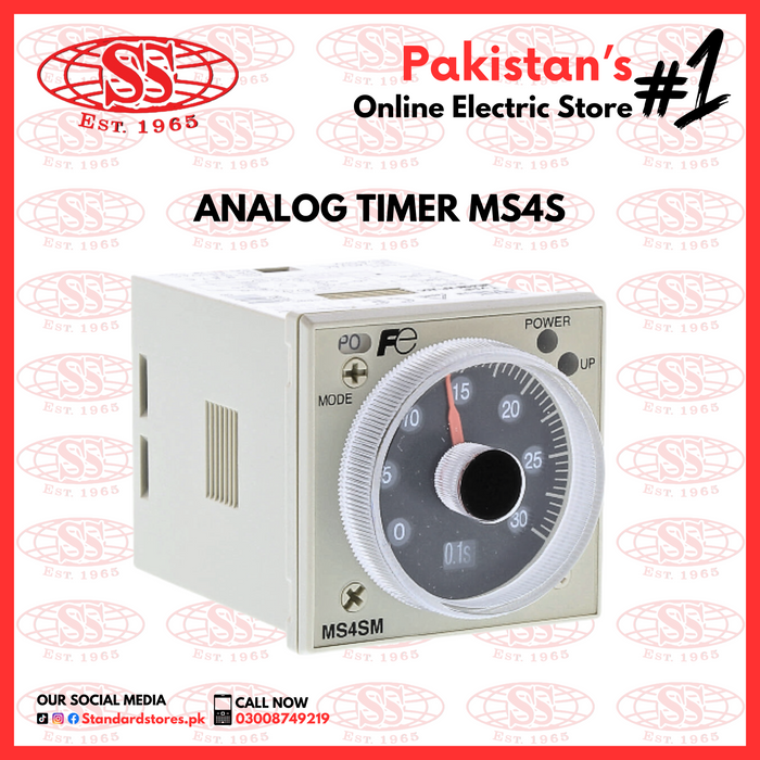 Analog Timer MS4S-A 0.1SEC-99HOURS (110V-220V AC)