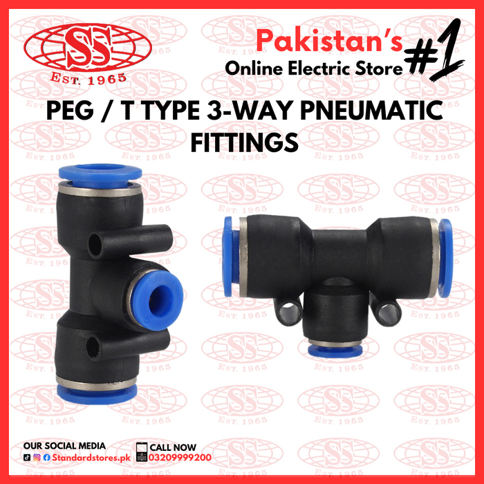 PEG / T Type 3-way Pneumatic Fittings, standard store, standard electric