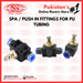 SPA / Push in Fittings for PU tubing, standard store, standard electric co.