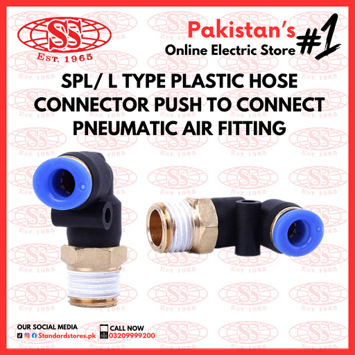 SPL / L type Plastic hose connector Push To Connect Pneumatic Air Fitting, standard store, standard electric