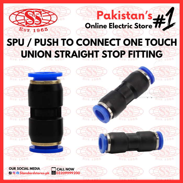 SPU / Push to Connect One Touch Union Straight Stop Fitting, standard store, standard electric co.