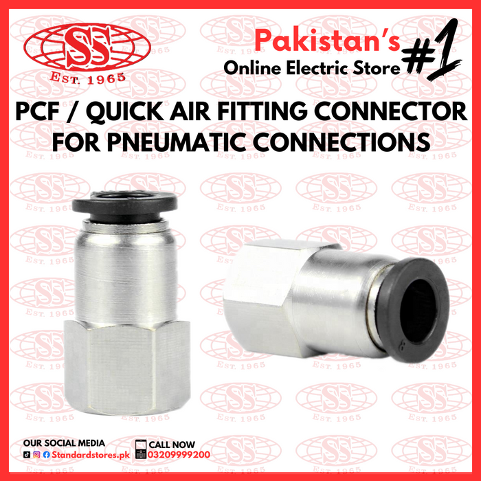 PCF / Quick Air Fitting Connector for Pneumatic Connections, standard store, standard electric