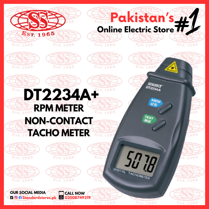 DT2234A+ RPM Meter Non-contact Tacho Meter