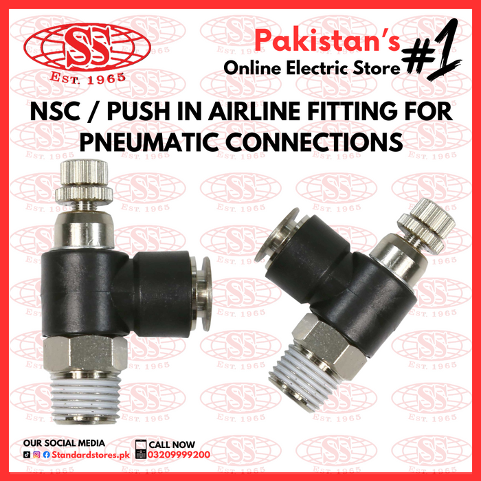 NSC / Push in Airline Control Fitting for Pneumatic Connections, standard store, standard electric