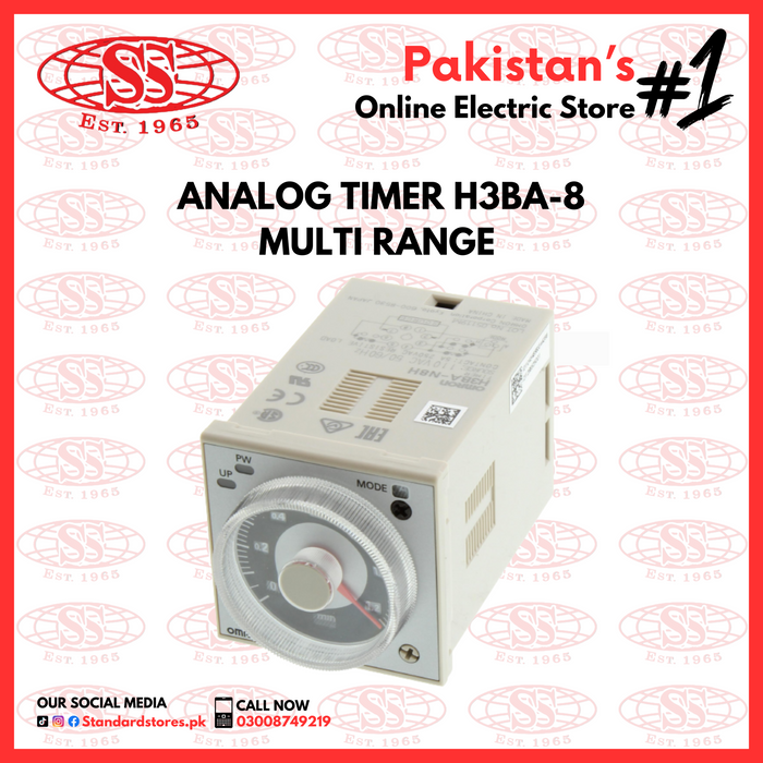 Analog Timer H3BA-8 Multi Range (24V-220V AC/DC)