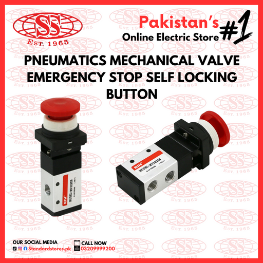 Pneumatics Mechanical Valve Emergency stop Self locking button, standard store, standard electric co.