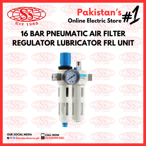 16 bar Pneumatic air Filter Regulator Lubricator FRL unit standard store, standard electric co.