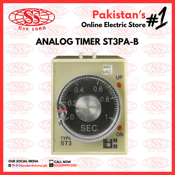 Analog Timer ST3PA-B (1SEC - 6Min), standard stores, standard electric co.