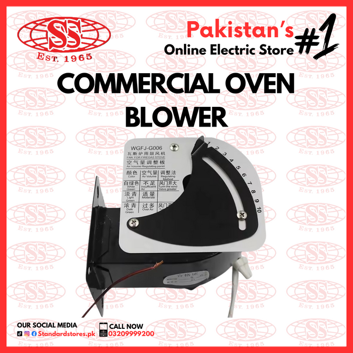 Commercial Gas pizza oven & Bakery oven blower, standard stores, standard electric co.