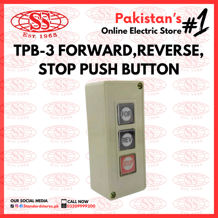 Control Push Button TPB-3 Forward/Reverse/Stop, standard stores, standard electric co.