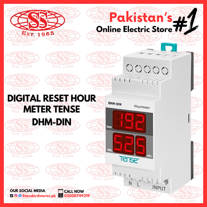 Digital Reset Hour Meter Tense DHM-DIN