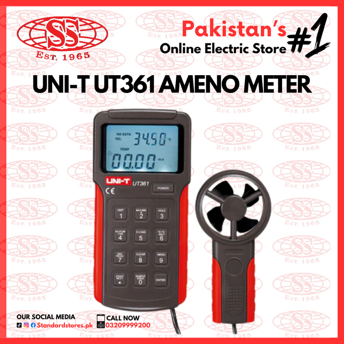 Digital Anemometer UNI-T UT361, standard stores, standard electric co.