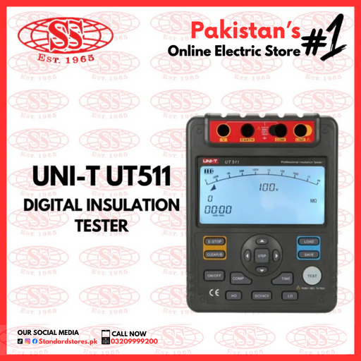 Digital Insulation Tester UNI-T - UT511, standard stores, standard electric co.