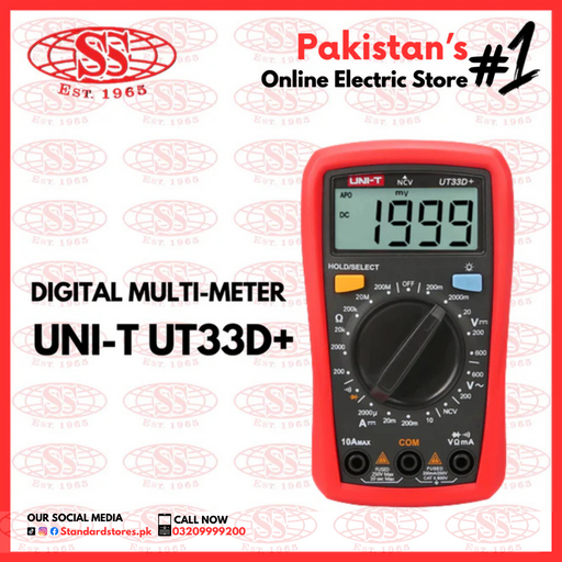 Digital Multi-Meter UT 33D+ UNI-T, standard stores, standard electric co.