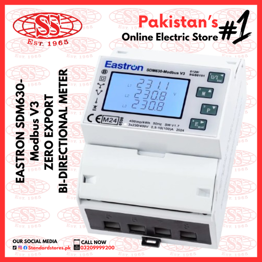 Eastron SDM630 Modbus V3 zero export bi-directional meter 
