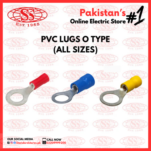 Electrical Wiring PVC Insulated O Type lugs (PRICE/100PCS), standard stores, standard electric co.