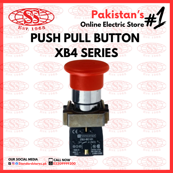 Emergency Push Pull Button XB4 Series, standard stores, standard electric co.