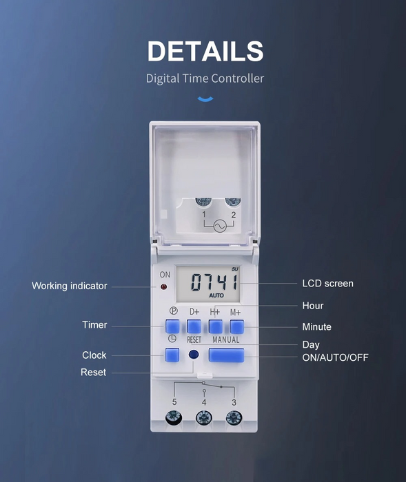 TOMZN 30A NO/NC Weekly 7 Days Programmable Digital TIME SWITCH
